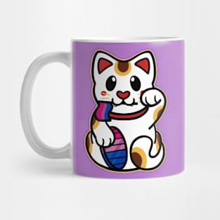 LGBTQ+ Pride Lucky Cat - Bisexual Mug